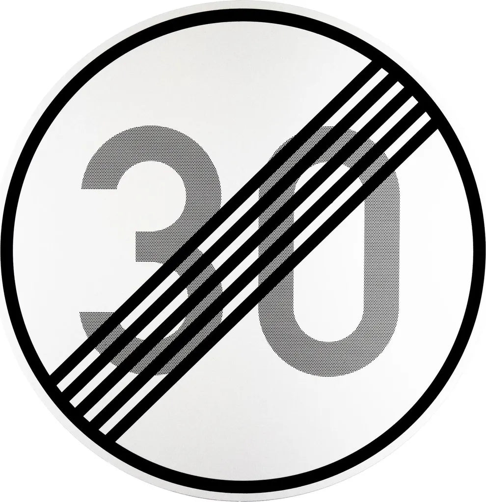 Verkehrszeichen Ende 30 km/h (VZ 278-30)