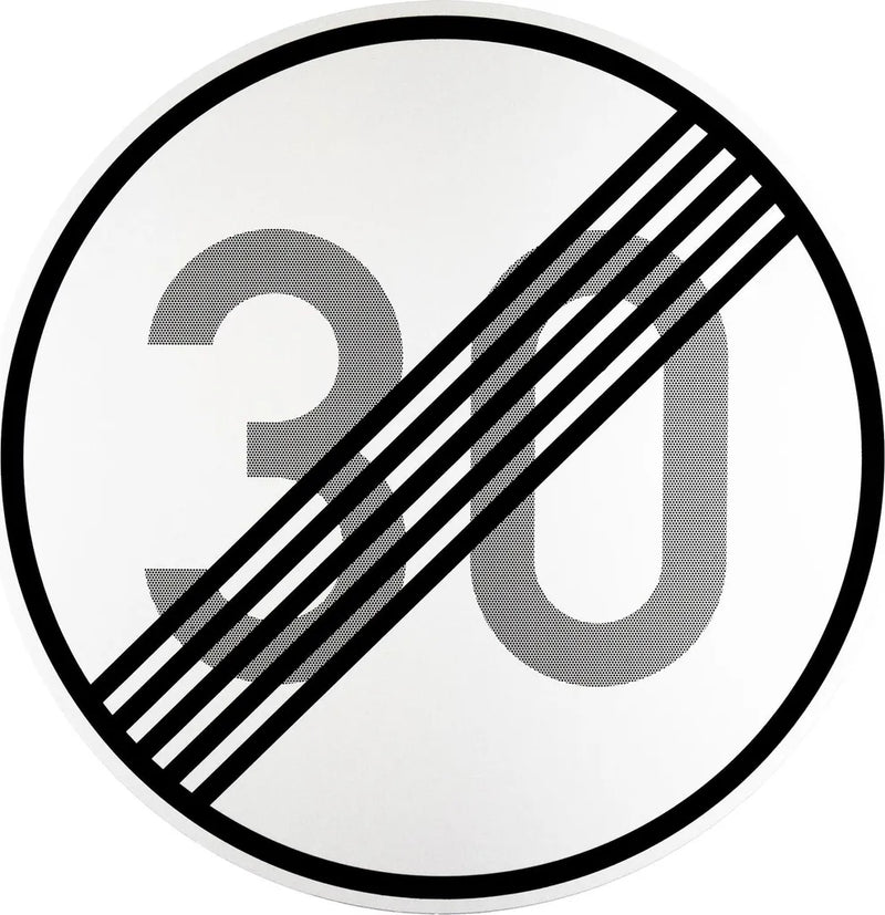 Verkehrszeichen Ende 30 km/h (VZ 278-30)-1